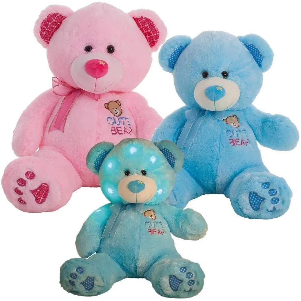 Peluche Orso Luminoso a Led Rosa o Azzurro 60 cm Peluches Pupazzi PS 41245
