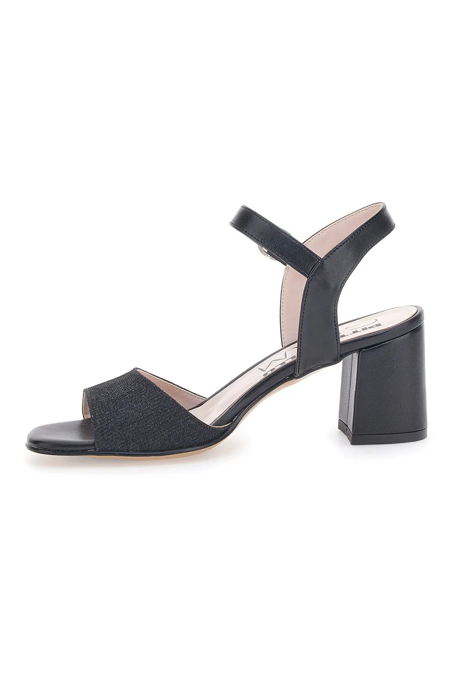   PITTARELLO GLAM Sandali Neri Con Brillantini e Cinturino Alla Caviglia Pittarello Glam 4214