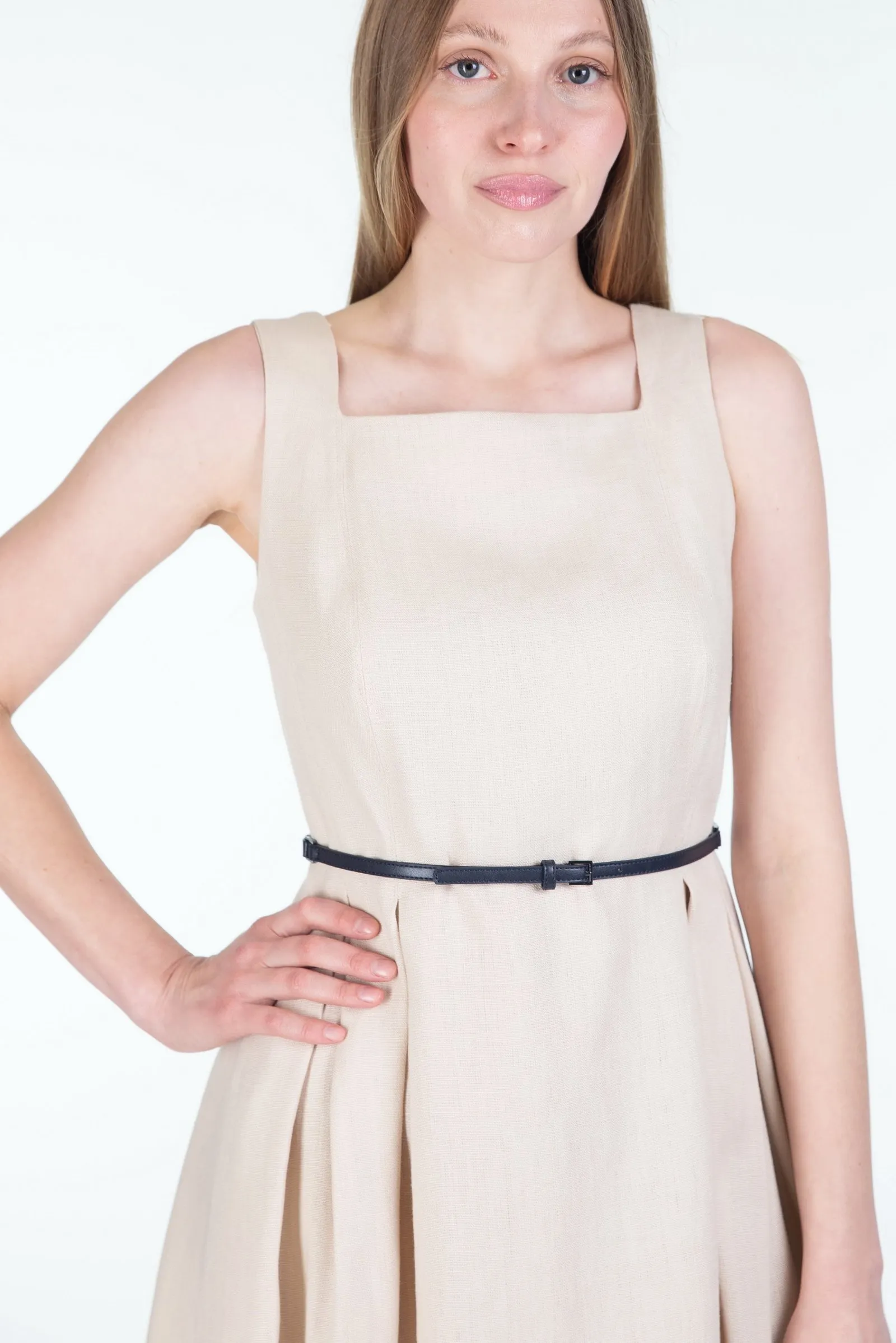 ‘S MAX MARA  abito midi in tessuto di lino CIPRO