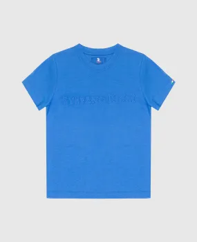 Stefano Ricci T-shirt blu da bambino con logo ricamato YNH0400330803