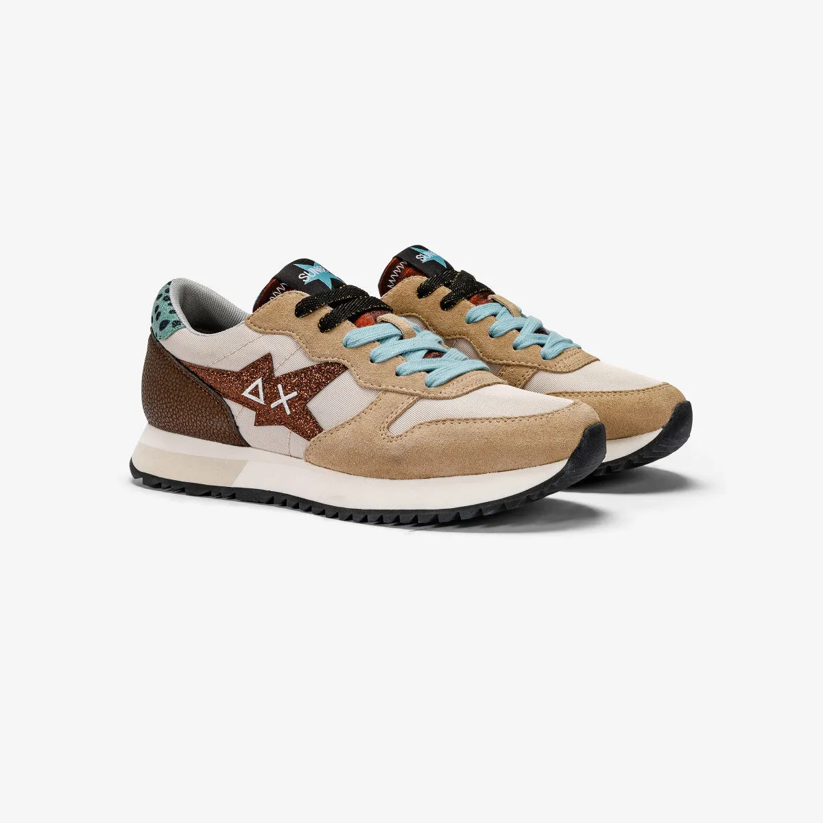 SUN68 BZ43210 STARGIRL GLITTER LOGO BEIGE