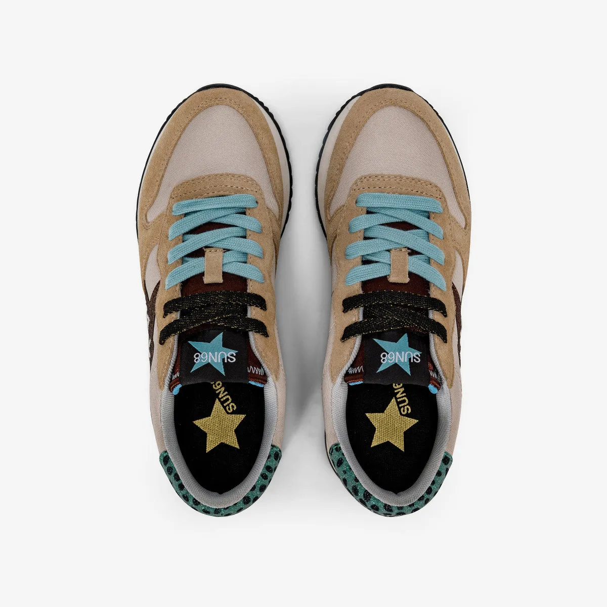 SUN68 BZ43210 STARGIRL GLITTER LOGO BEIGE