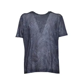 T-shirt in lyocell blu stampa paisley Etro