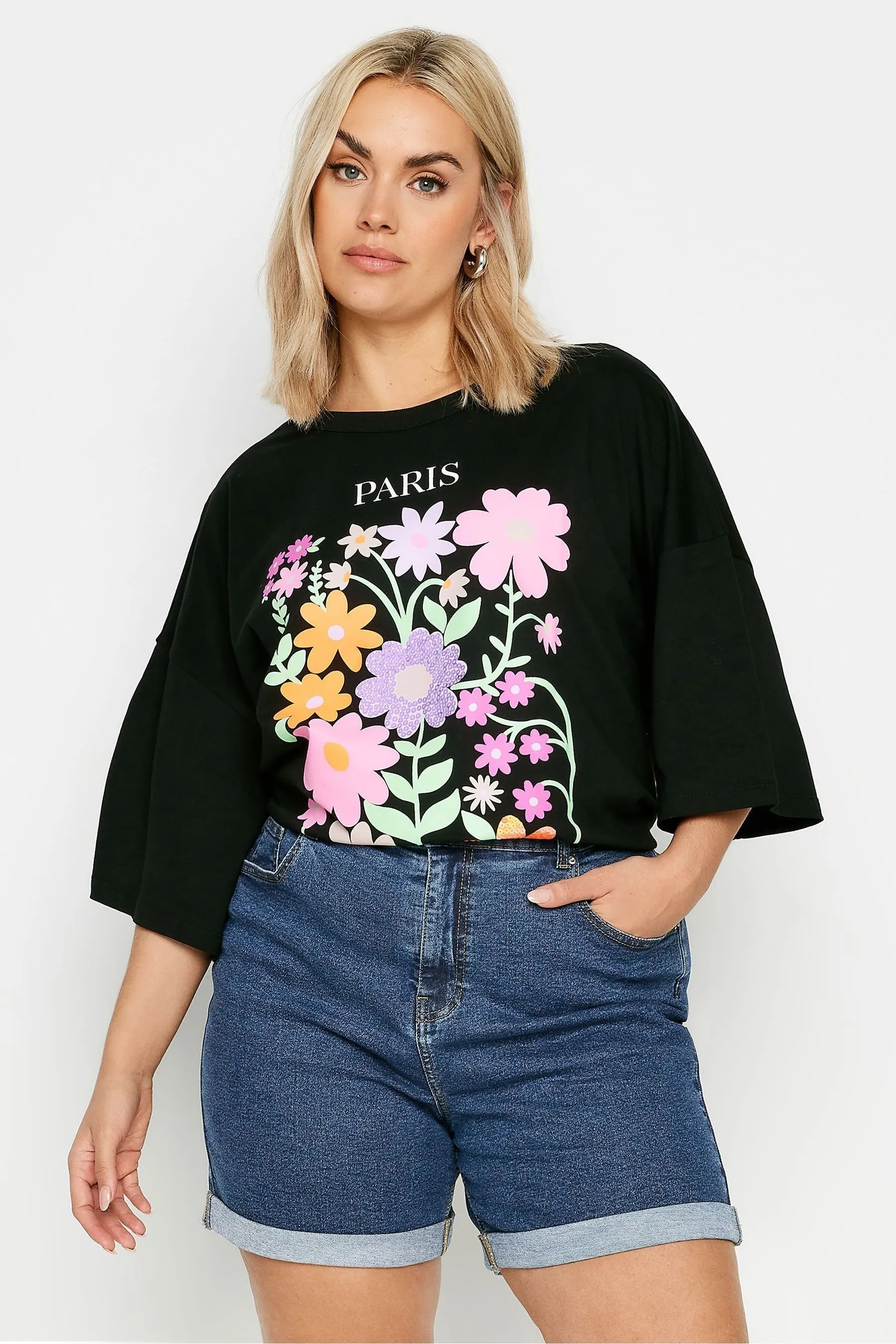 Yours Curve - Mom shorts con risvolto sul fondo    